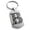 Silver, variant on Stainless Steel Letter B Initial Dotted Monogram Engraved Engraved Dog Tag Keychain Keyring