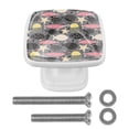 thumbnail image 1 of 4 Pieces Set Drawer Pulls Handle Square Wardrobe Cabinet Knobs with Stainless Steel Screws Furniture Kitchen Decor, 1 of 5