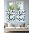 thumbnail image 4 of Turquoise Grey Tier Curtains 24 Inch Length,Sheer Curtains for Bedroom Living Room Window Geometric Circle Modern Abstract Simple Art Small Half Window Kitchen Curtains & Drapes 27.5"x24" 2 Panels, 4 of 6
