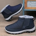 thumbnail image 7 of Rotm Mens Winter Boots Slip On Snow Boots Mens Waterproof Winter Boots Fur Lined Warm Ankle Boots Zipper Closure Slip on Outdoor Boot Comfortable Walking Shoes Blue,10, 7 of 7