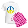 thumbnail image 5 of CafePress - Peace In Ukraine. Stand With Ukraine. Supp Pajamas - Women's Short Sleeve Print T-Shirt and Pants Light Cotton Pajama Set, 5 of 7