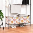 thumbnail image 3 of Yayeee Foldable Storage Basket for Shelves with Handles Set of 2 Waterproof Cloth Bins, Floral Orange, 3 of 7