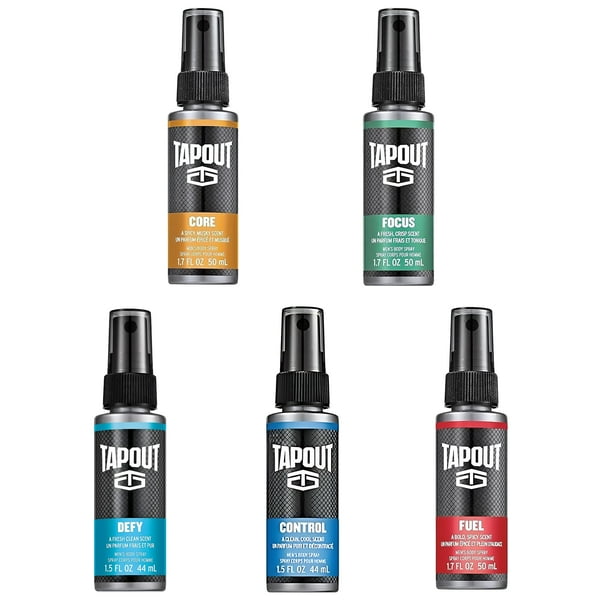 Set de spray corporal TAPOUT Signature Collection para hombre 45 ml x5