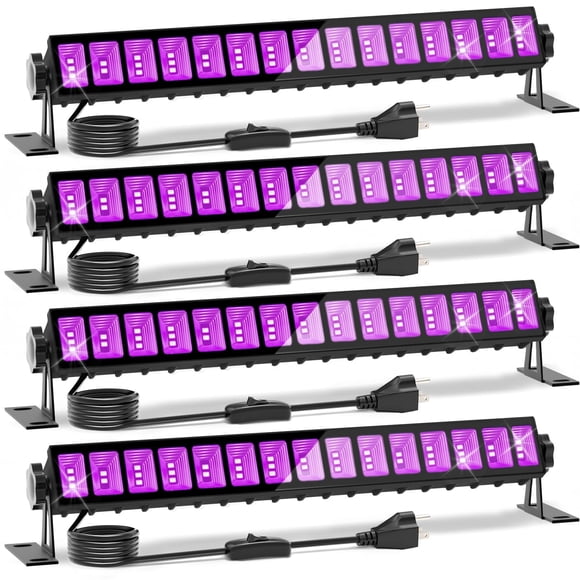 Barras de luz LED negra YQNLIFA 36 W, paquete de 4 unidades, IP66, impermeables