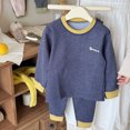 thumbnail image 6 of Xdegoge Kids Warm Thermal Underwear Sets Boys Girls Contrast Trim Long Sleeve Top and Pants Winter Base Layer Pajamas Two Piece Sleepwear Cozy Home Loungewear, 6 of 7