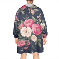 thumbnail image 2 of Wearable Oversized Blanket,Pioneer Flower Floral Print Pattern Wearable Blanket Hoodie for Adults,Cozy Hooded Blankets with Super Pockets,Super Warm Fuzzy Pullover for Women & Men, 2 of 6