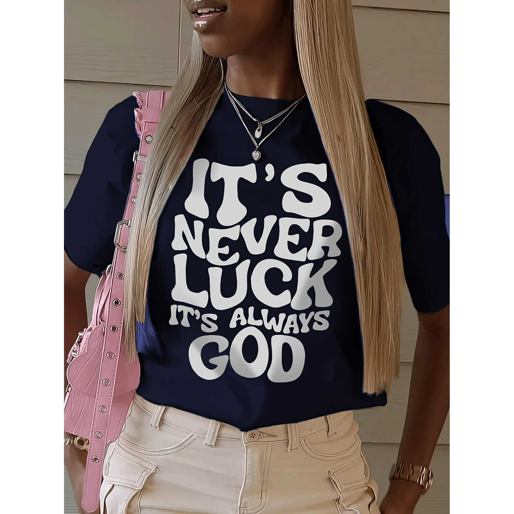 Haut à Manches Courtes Col Rond Décontracté pour Printemps Été