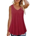 thumbnail image 2 of Shadoumai Womens Oversized Long Tank Tops Summer Casual High Neck Sleeveless Shirts Loose Fit Curved Hem Tunic Basic Tees, 2 of 4