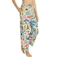 thumbnail image 2 of Uemuo Famous Places Pattern Women's Wide Leg Palazzo Lounge Pants with Pockets Light Weight Loose Comfy Casual Pajama Pants-Large, 2 of 9