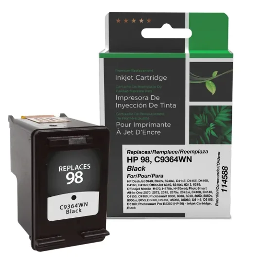 Remanufactured Clover Imaging Black Ink Cartridge compatible with HP C9364WN (HP 98)