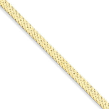 14K Yellow Gold 4.00MM Silky Herringbone Link Bracelet, 7"