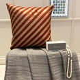 thumbnail image 3 of Euro Pillow Sham, Decorative Red Euro Pillowcases 26x26 inch (65x65 cm), Silk European Pillow Covers, Striped, Pintucks, Textured, Modern Euro Pillow Shams - Unfolding Red Copper, 3 of 10