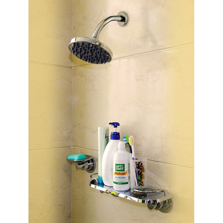 Hang suction-cup shower racks on your bathroom mirror for more counter  space #space #storage #DIY #ideas #bathroom …