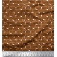 thumbnail image 1 of Soimoi Brown Cotton Poplin Fabric Leaves & Buds Floral Printed Fabric 1 Yard 56 Inch Wide, 1 of 3