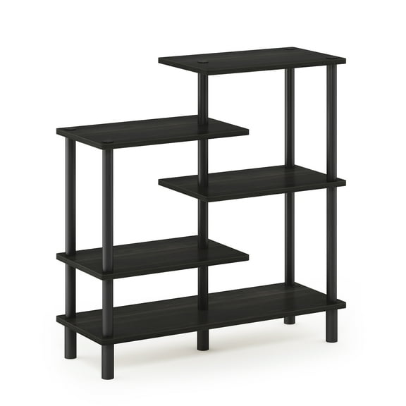 Furinno 31.50 W x 11.61 D x 32.48 H 5-Shelf Freestanding Shelves, Espresso and Black