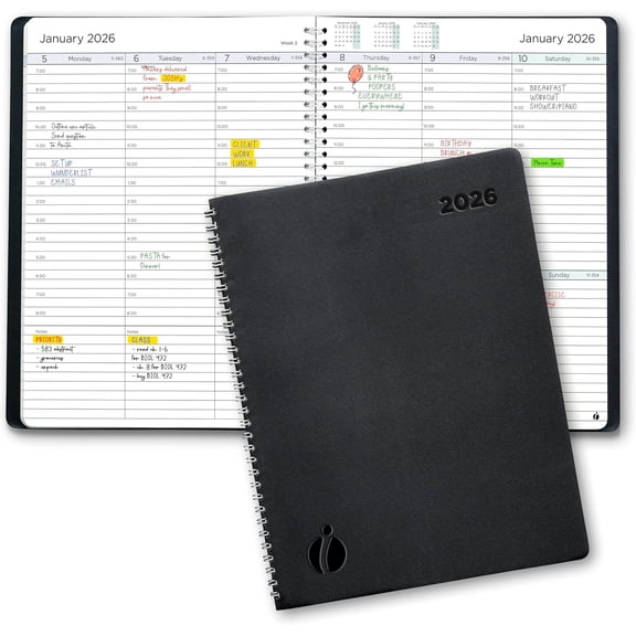 2026 Planner Weekly and Monthly – Hourly Appointment Book 2026 – Softcover, Twin-Wire Binding – Teacher Planner, Simple Design for Productivity – January 2026 to December 2026, 8.5 x 11