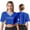 Blue, variant on Women's Ivory Cropped Football Soccer Jersey Short Sleeve Mesh Tee Game Day Summer Casual Fan Sports Top