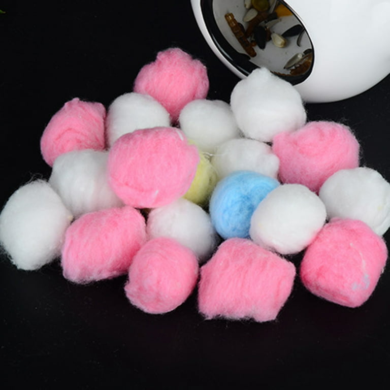 Anvazise 100Pcs/Set Hamster Cotton Ball Fine Absorbent Keep Warm Mini  Winter Warm Hamster Nesting Colorful Balls for Home Use Pink 
