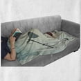 thumbnail image 5 of Cartoon Soft Flannel Fleece Throw Blanket, Young Woman Asleep on Her Desk Along Open Book Grad School Academic, Cozy Plush for Indoor and Outdoor Use, 50" x 60", Maroon and Almond Green, by Ambesonne, 5 of 5