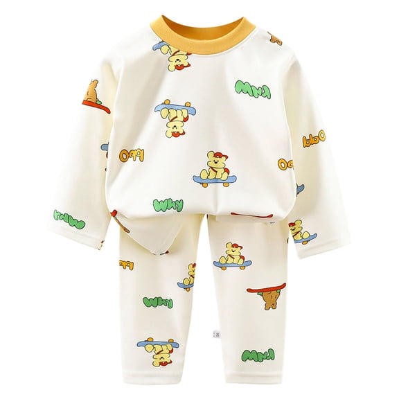 Hessimy Baby Boys' and Toddler Long Sleeve Top and Pants Snug Fit Cotton Pajama Set sexy pajama set for Toddler Girl Boy(Green,1-2 Years)