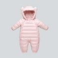 thumbnail image 2 of AINIYS Kids Bear-Ear Padded Snowsuit with Hooded Neckline, Zip Closure, Warm Design Children's Clothing for Winter & Outdoor Wear Pink 9 Months, 2 of 7