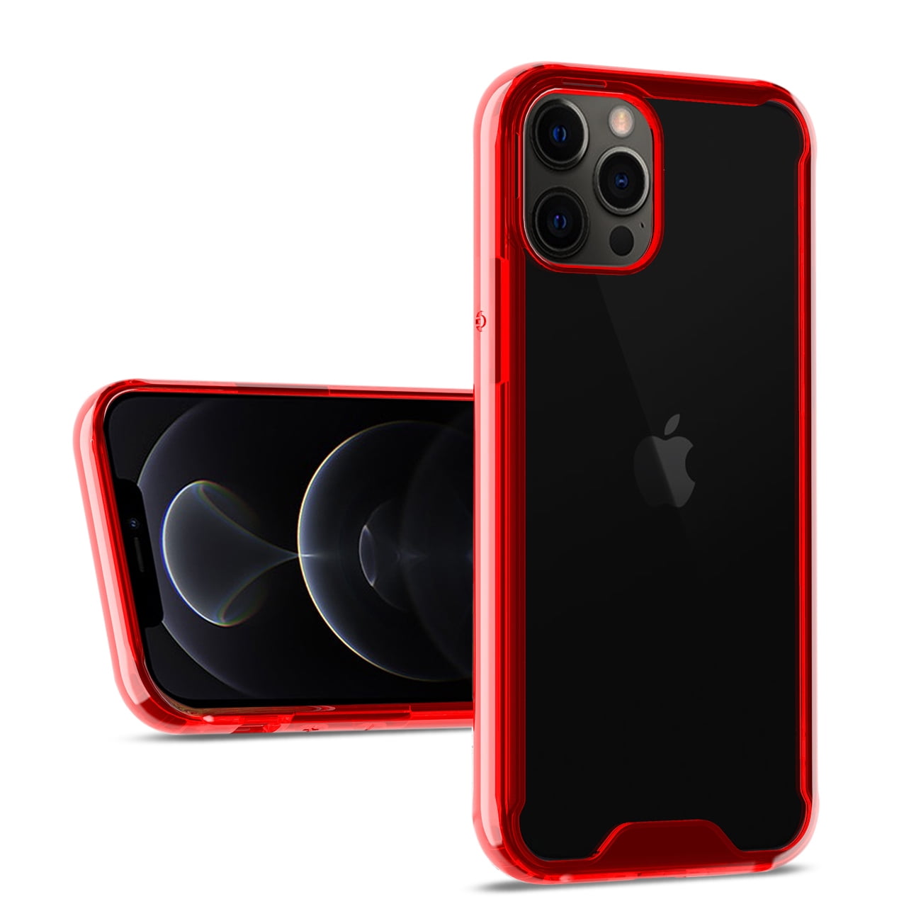 Hybrid Dual Layer iPhone 12 Pro Max Case (Red) Camera Lens