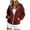 Wine, variant on felwors Long Sleeve Waffle Knit Zip-Up Hoodie Oversized Textured Sweatshirt with Kangaroo Pocket for Women Fall Casual Cozy Wine for Size M