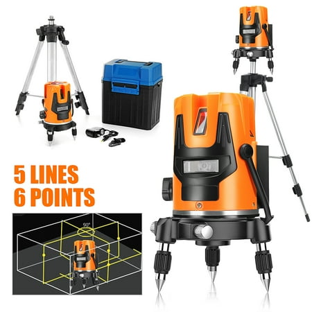 5 Line 6 Point 4V1H Horizontal Vertical Laser Level Professional Automatic Self Leveling Measure 635nm Wave Length With