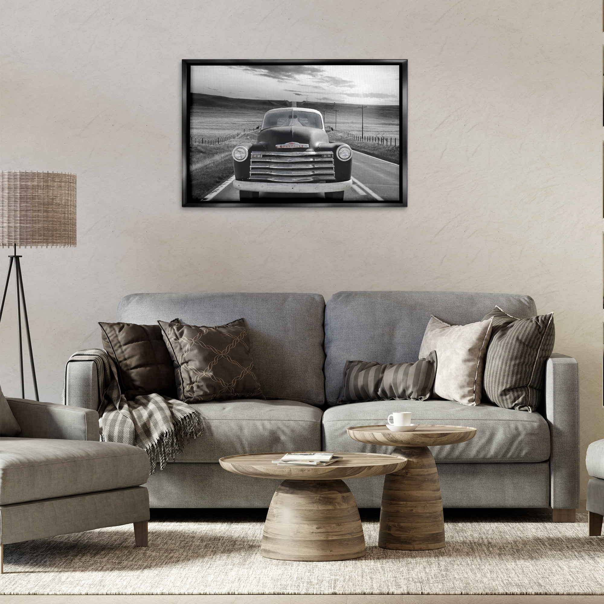 Stupell Industries Vintage Car Photography Transportation Photography Black Floater Framed Art Print Wall Art, 31 x 21