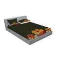thumbnail image 2 of Ambesonne Floral Fitted Sheet & Pillow Sham Set, Hawaiian Romantic, Full, Amber Red Army Green, 2 of 2