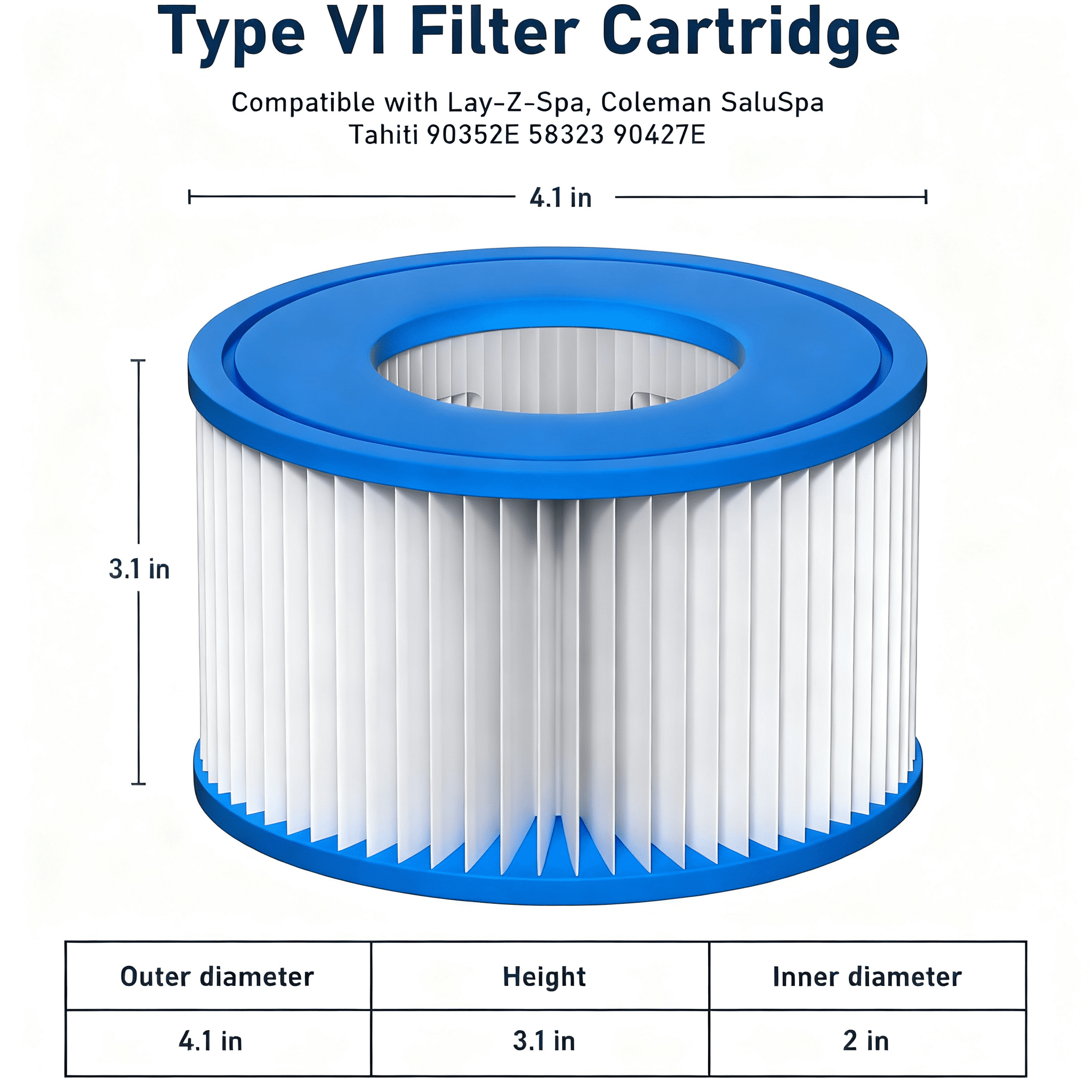 Customized Bathtub Filter Cartridge Water Filter Inflatable Swimming Pool Spa Filter Pool Filter Cartridge