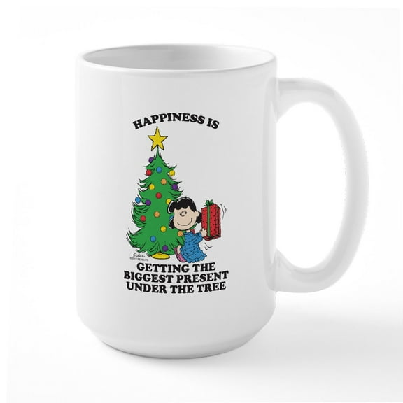 CafePress - Peanuts Biggest Present U - 15 oz Ceramic Large White Novelty Mug