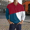 thumbnail image 4 of Rggeeun Men Casual Polo Shirts Mens Fashion Casual Patchwork Button Long Sleeve Top Shirt Classic Collared Golf Shirts Comfortable, 4 of 4