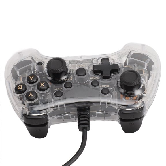 Mando Con Cable, Evita Resbalones, Controlador de Juego Transparente, Función de Desspertador, Turbo Burst, Giroscopio de 6 Ejes Con Luz Rgb para PC