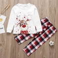 thumbnail image 3 of Conjunto de pijamas navideños familiares 2022 con ciervos, ropa para adultos, mujeres, padres, niñas y niños, pijamas navideños, ropa de dormir, conjunto a juego, top y pantalones, 3 of 4