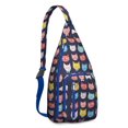 thumbnail image 1 of Boho Cat Print Sling Backpack - Geometric Cat Pattern Crossbody Bag (Aesthetic Design, Perfect Cat Lover Gift), 1 of 4