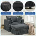 thumbnail image 7 of Chaise Lounge, 47.7'' Oversized Deep Seat Corduroy Chair with Movable Ottoman | Dark Gray | Minimalist Style, 7 of 7