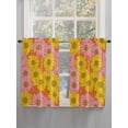 thumbnail image 3 of Kitchen Curtains 45 Inches length, Pink Orange Yellow Daisy Window Treatment Curtain Drapes, Spring Floral Botanical Lightweight Window Panels for Living Room Bedroom, 52"x45", 2 Panels, 3 of 7