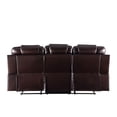 thumbnail image 4 of Motion Sofa with Leatherette Upholstery and Diamond Tufts, Brown, 4 of 5