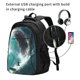 thumbnail image 2 of Fotbe Surfing Shark Mochila con Estampado y Puerto USB para Hombre y Mujer, Mochila Antirrobo, Mochila de Viaje, Mochila Escolar, Mochila Universitaria, 2 of 7