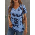 thumbnail image 5 of Chase Secret Womens Tie Dye Short Sleeve V Neck Tee Shirts Summer Casual Loose Fashion Tops Plus Size, 5 of 5