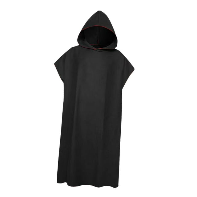 Shengyu Versatile Surf Poncho Beach Bathrobe Quick Dry Wetsuit Changing Robe Soft Microfiber Towel Summer Gift Highly Absorbent Black 109x88cm