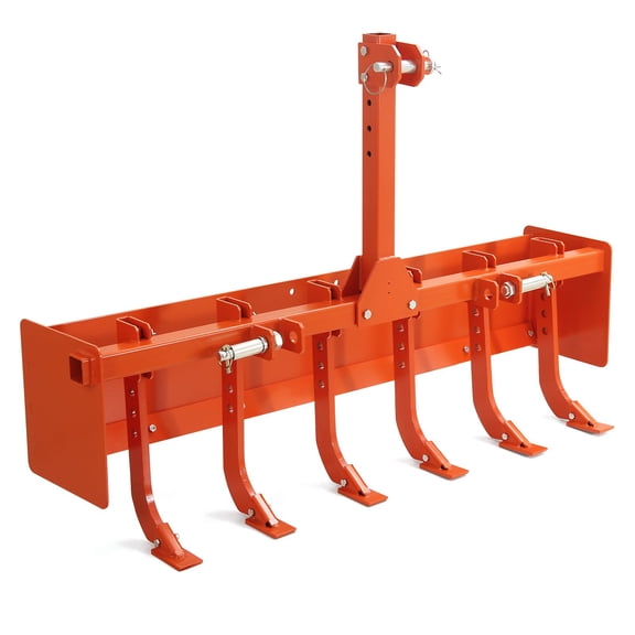 Garvee 55 Inch Heavy Duty Box Blade for Tractor with 3 Point Hitch, Durable Grader Attachment for CAT-0 and CAT-1 Tractors Landscaping Farm – Orange