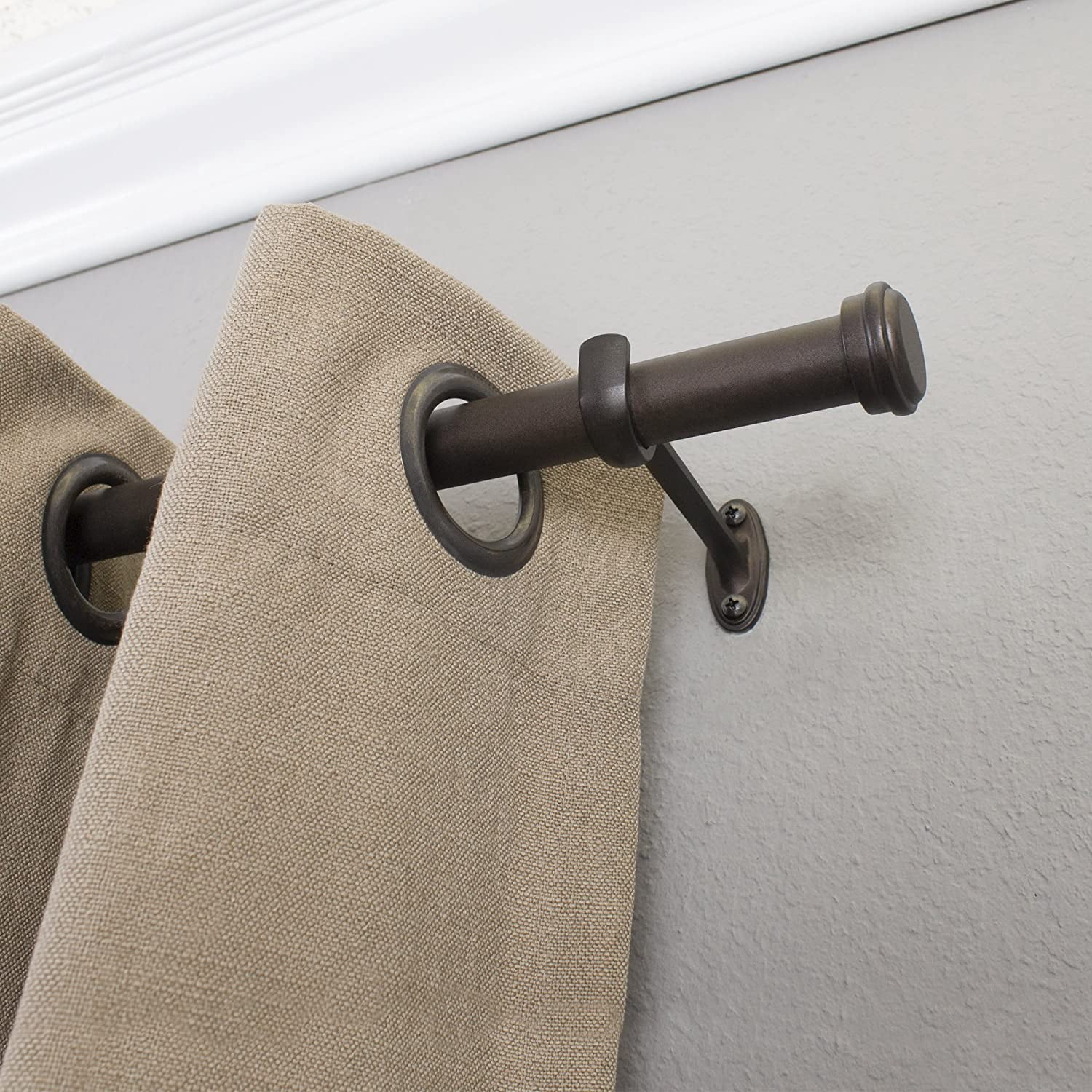 Decopolitan 72-144 inch 7/8 inch End Cap Rod Set in Copper Finish