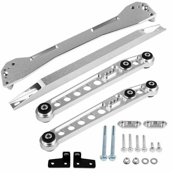 Rear Lower Control Arm Suspension Subframe Brace Tie Bar Kit for 1996-2000 Honda Civic – T6061 Aluminum, Silver, Direct Replacement, Enhanced Handling