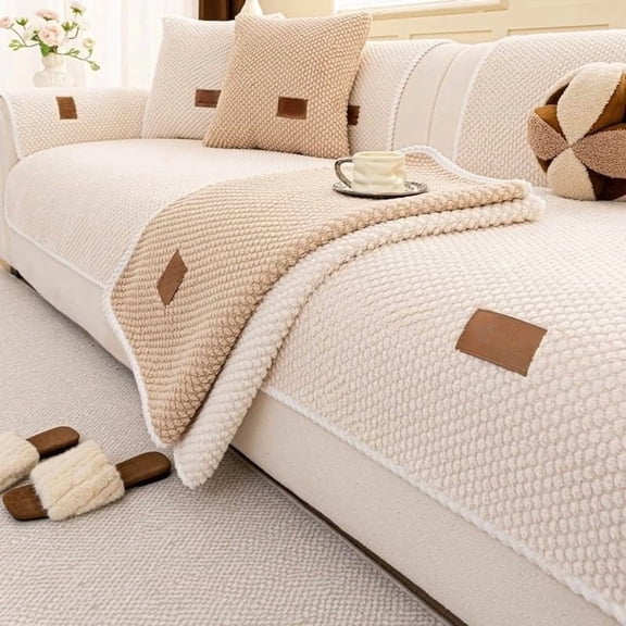 Luxury Thick Couch Cover, Soft Textured Non-Slip Sofa Seat Protector, Washable Pet-Friendly Furniture Cover