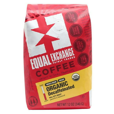 Equal Exchange Organic Decaf Breakfast Blend Whole Bean Coffee, 12
