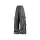 thumbnail image 3 of Amzcrzy Pantalones cargo informales para mujer: cintura elástica con cordón, bolsillos con solapa, estilo paracaídas/harem/jogging, holgados, cintura alta, tallas M-2XL. Gris, 3 of 6