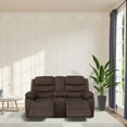 thumbnail image 4 of Januri 65" Velvet Reclining Livingroom Loveseat in Brown, 4 of 4