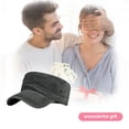 thumbnail image 5 of Slccxzc Flat Military Cap Adult Outdoor Sun Hat Black, 5 of 7